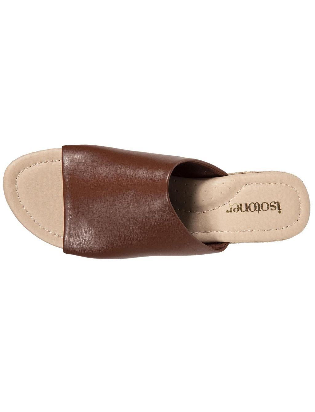 Mules Femme talon corde bandeau Cognac