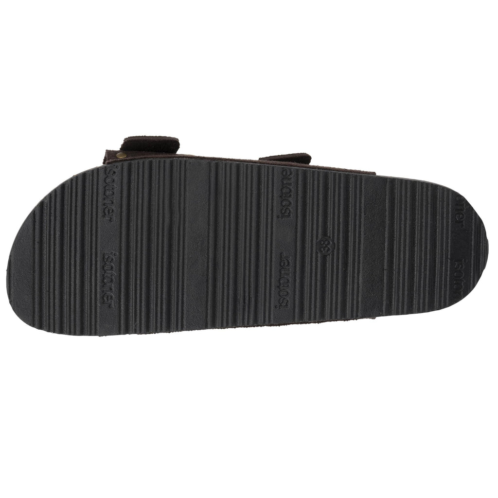 Mules sandales Femme double bride Chocolat